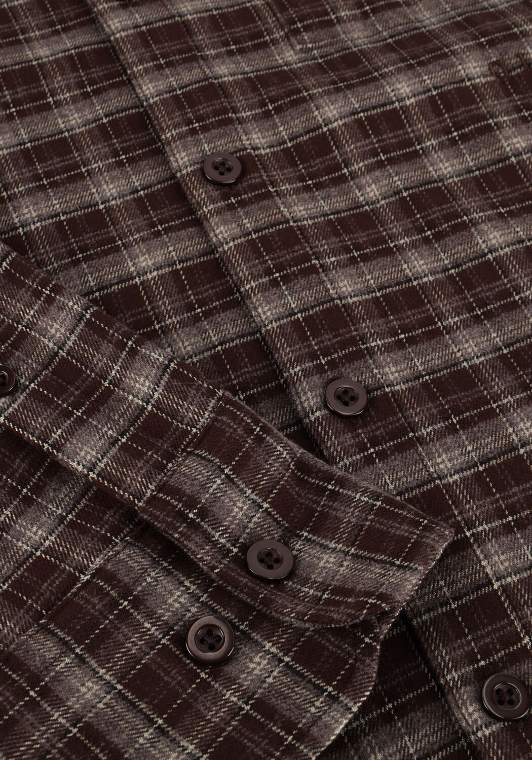 Bruine OLAF HUSSEIN Casual overhemd PLAID BOXY SHIRT - large