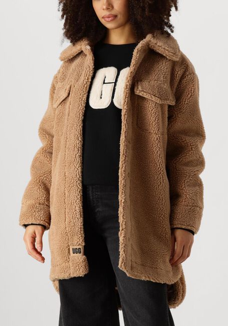 Camel UGG Teddy jas FAUX SHEARLING SHIRT JACKET - large