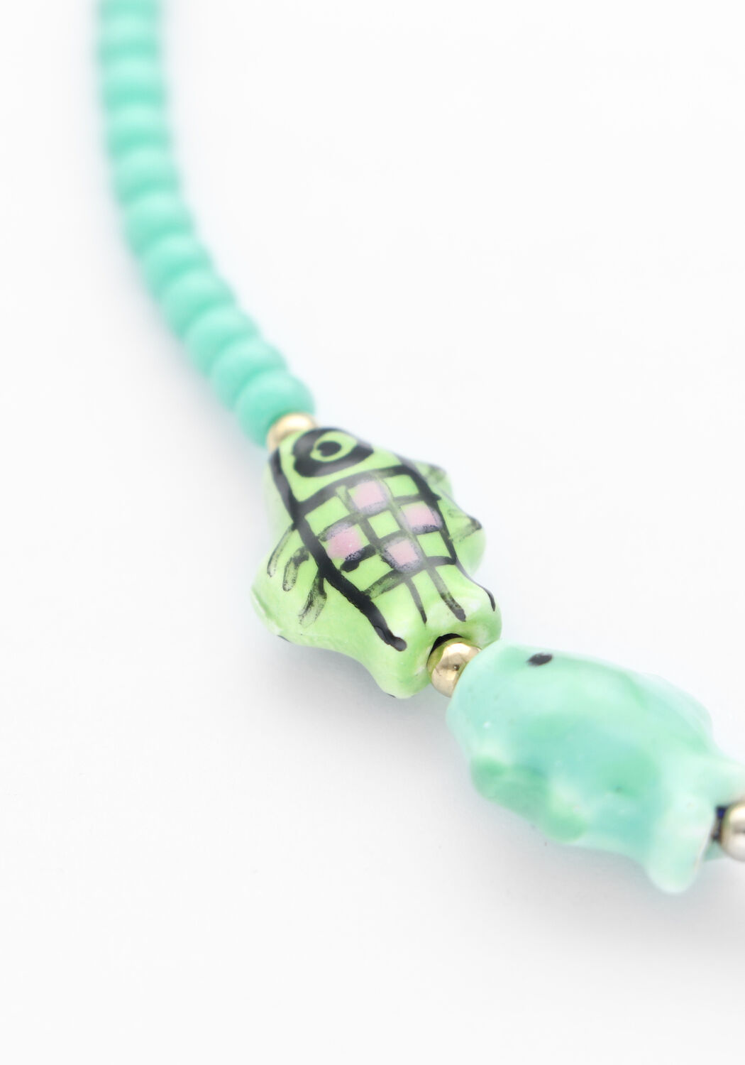 Groene BONNIE STUDIOS Kettingen FISH TRIO NECKLACE - large