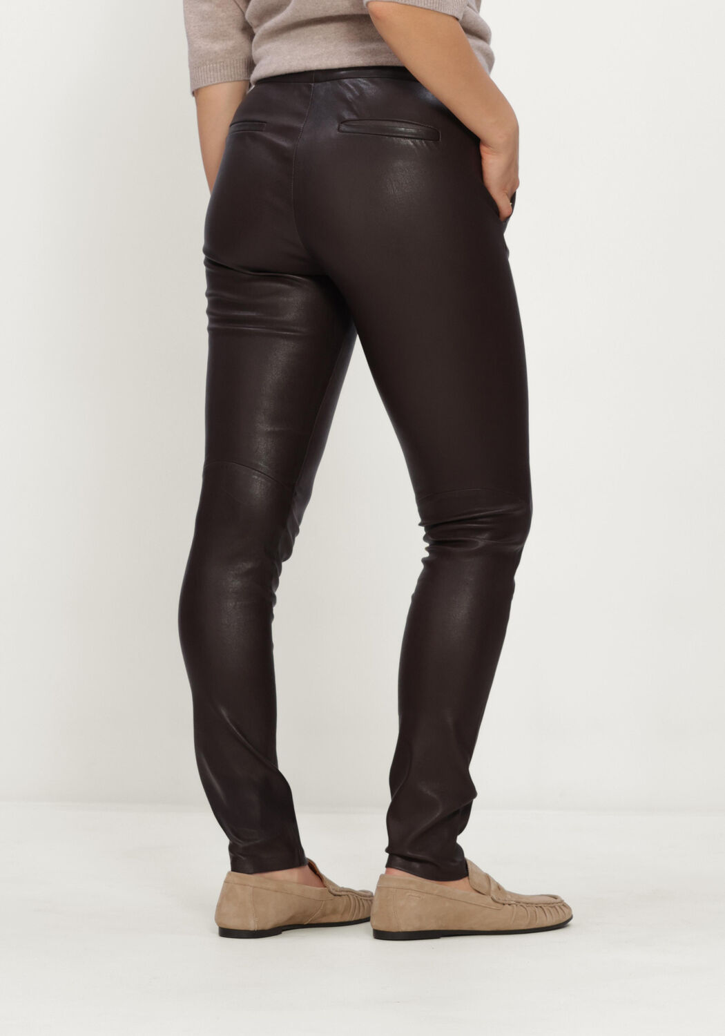 Bruine STUDIO AR Broeken SORAYA STRETCH PLONGE - large