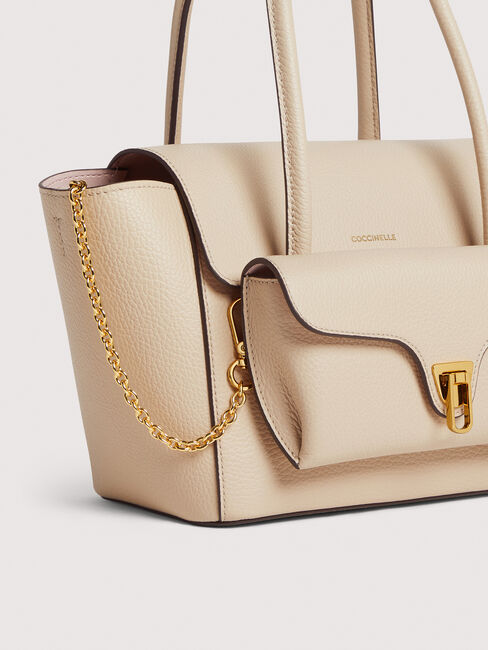 Beige COCCINELLE Schoudertas DOUBLE BEAT - large