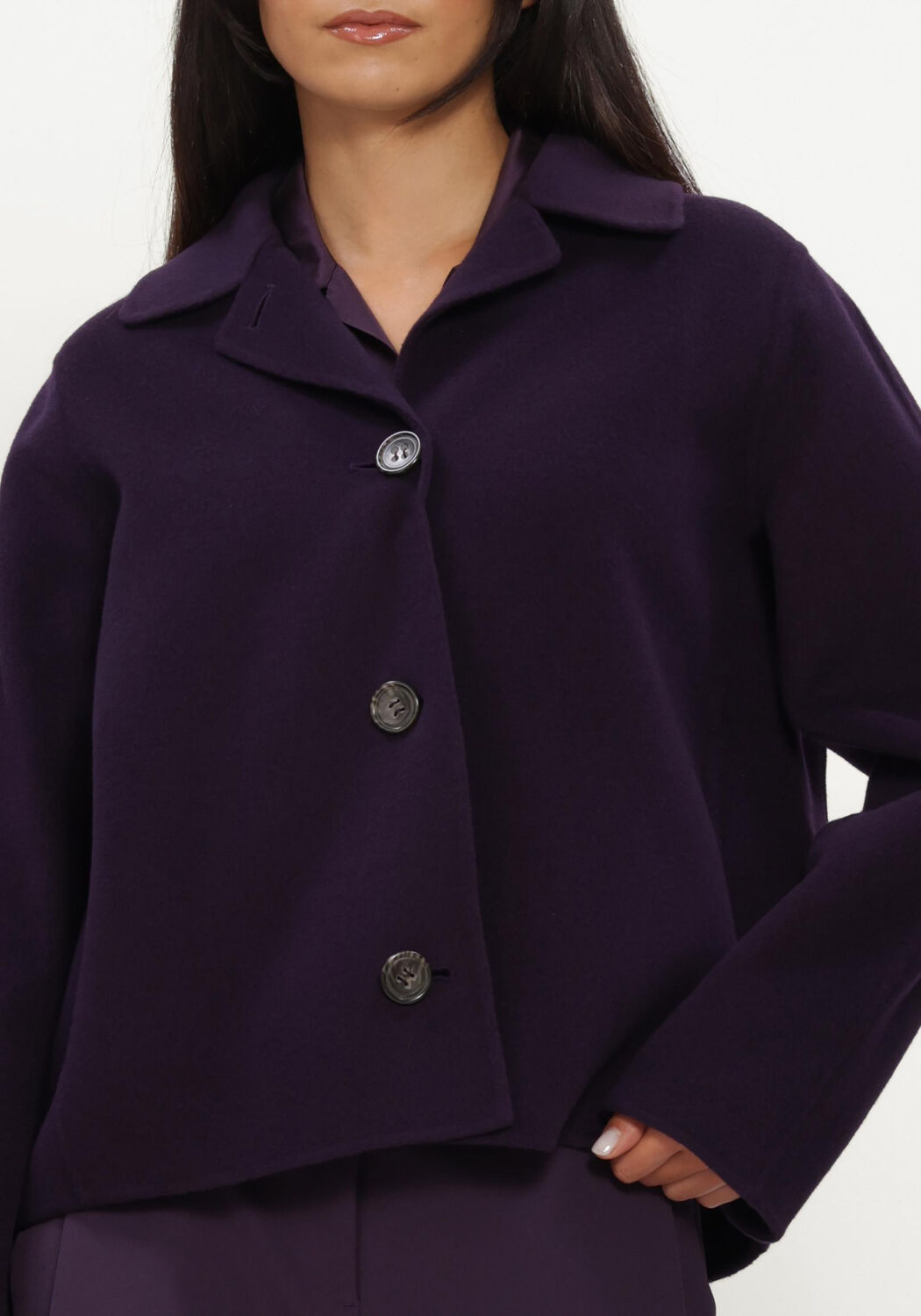 Paarse LUISA CERANO Blouses HEMDBLUSE AUS SEIDEN-MIX - large