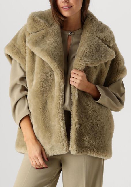 Groene DANTE6 Gilet CHEEDO FAUX FUR WAISTCOAT - large
