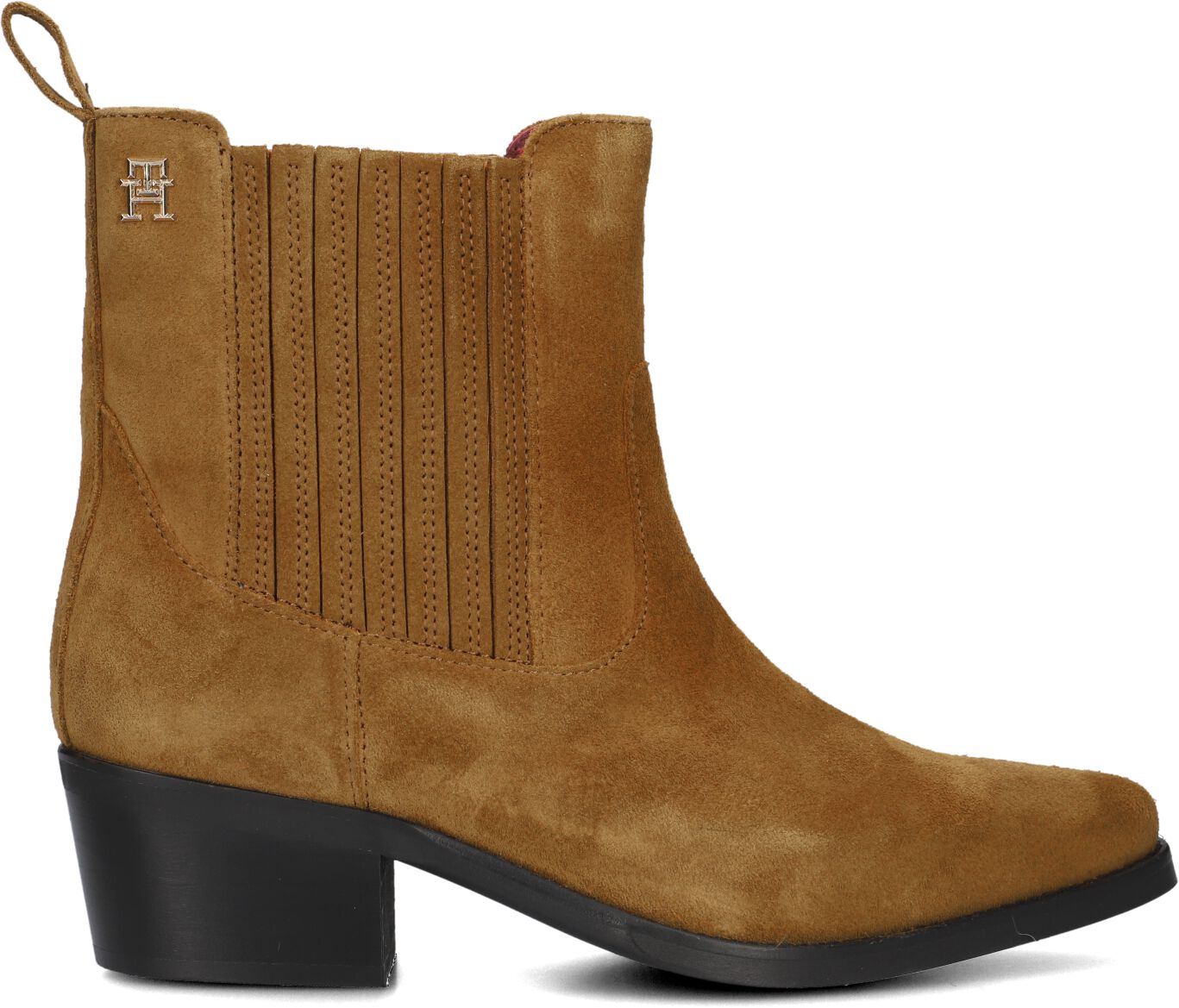 Tommy Hilfiger Cowboylaarzen Dames Th Cowboy Boot, Maat: 38, Materiaal: Suède, Kleur: Camel