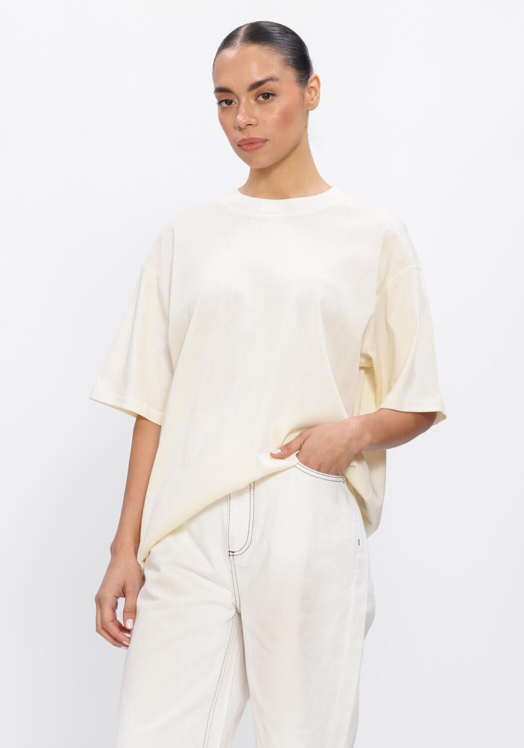 Witte HERSKIND Tops & T-shirts EMILY DENIM SHORTS - large