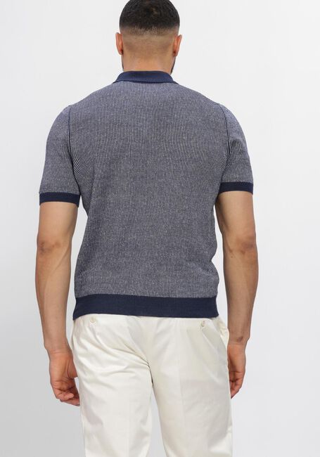 Donkerblauwe GRAN SASSO Polo TENNIS ZIP S/SLV - large