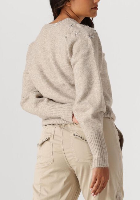Beige SUMMUM Trui SWEATER WOOL ELASTANE BLEND KNIT - large