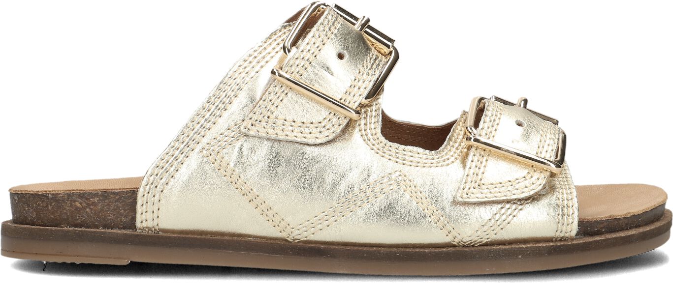 Lina Locchi Slippers
Dames Led 2 Band Slipper Met Stiksels, Maat: 42, Materiaal: Leer, Kleur: Goud