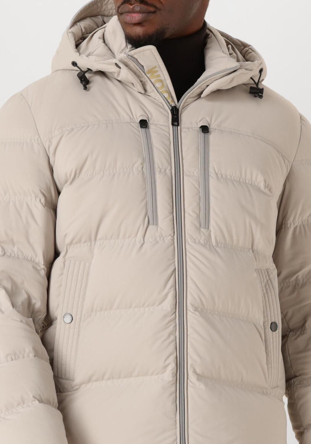 Ecru WOOLRICH Gewatteerde jas MATT STRETCH PUFFER JACKET - large