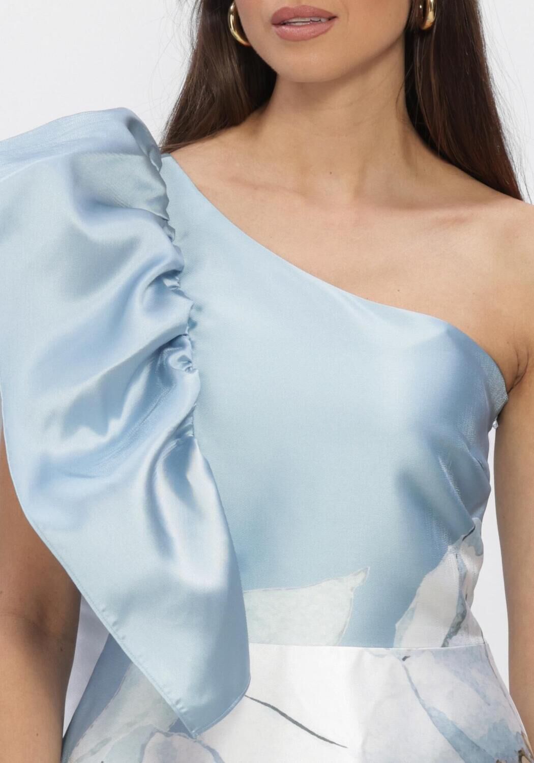 Lichtblauwe DEA KUDIBAL Midi jurk FLORNETTE - large