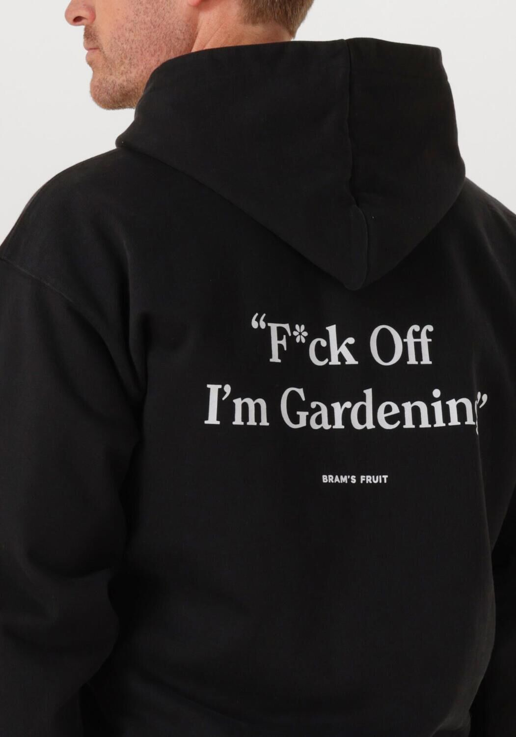 Zwarte BRAM'S FRUIT Truien/vesten F*CK OFF HOODIE - large