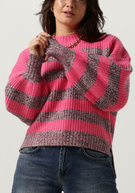 Roze CO'COUTURE Trui ROW MELANGE STRIPE KNIT - large