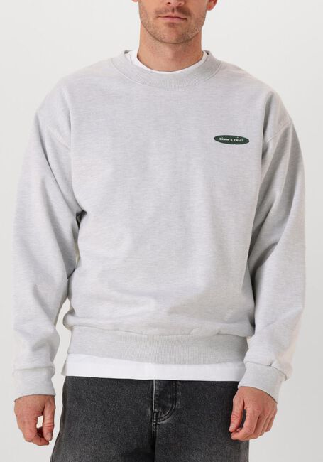 Grijze BRAM'S FRUIT Sweater DISTRESSED F*CK OFF CREWNECK - large