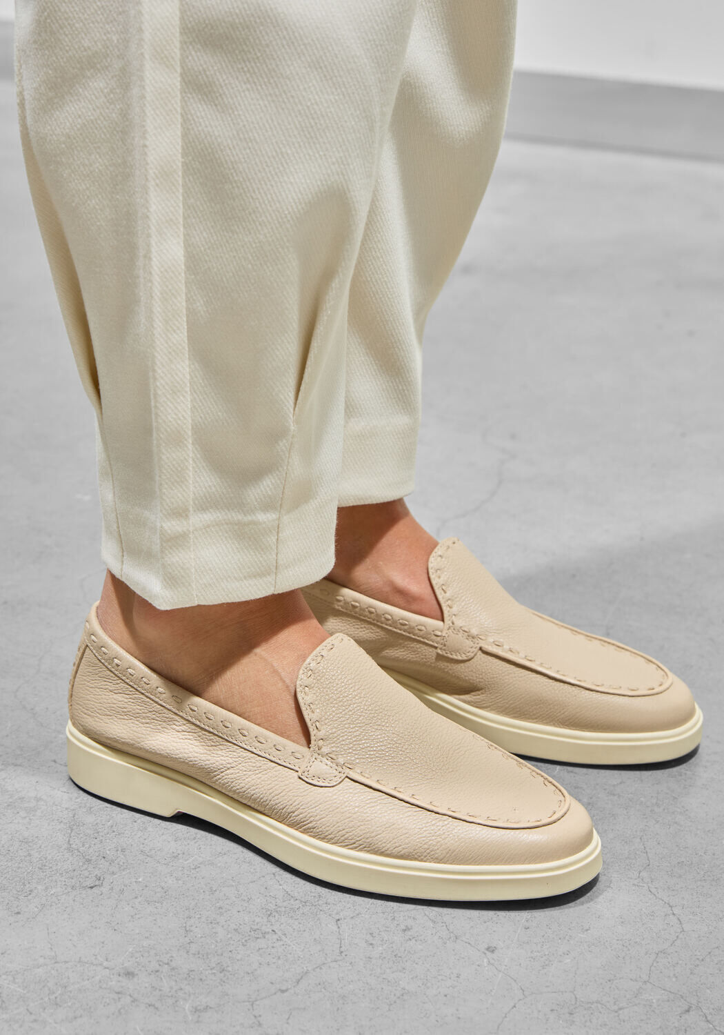 Beige SANTONI Instappers YALTA ROW - medium