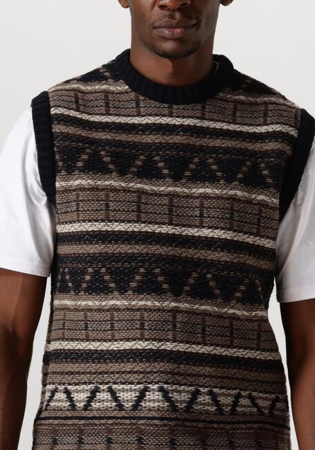Donkerblauwe FORÉT Spencer CONE JACQUARD VEST - large