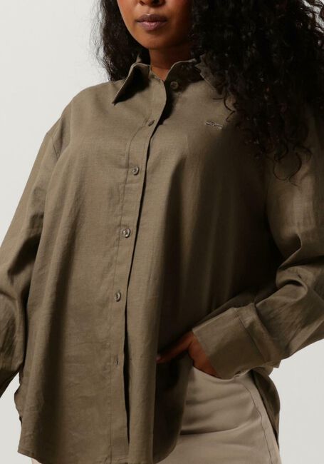 Grijze GESTUZ Blouses LIZAGZ OZ LINEN SHIRT - large