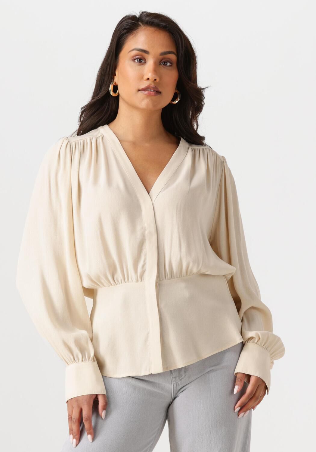 Second Female Blouse Dames Elvas Shirt, Maat: XS, Kleur: Beige afbeelding 1