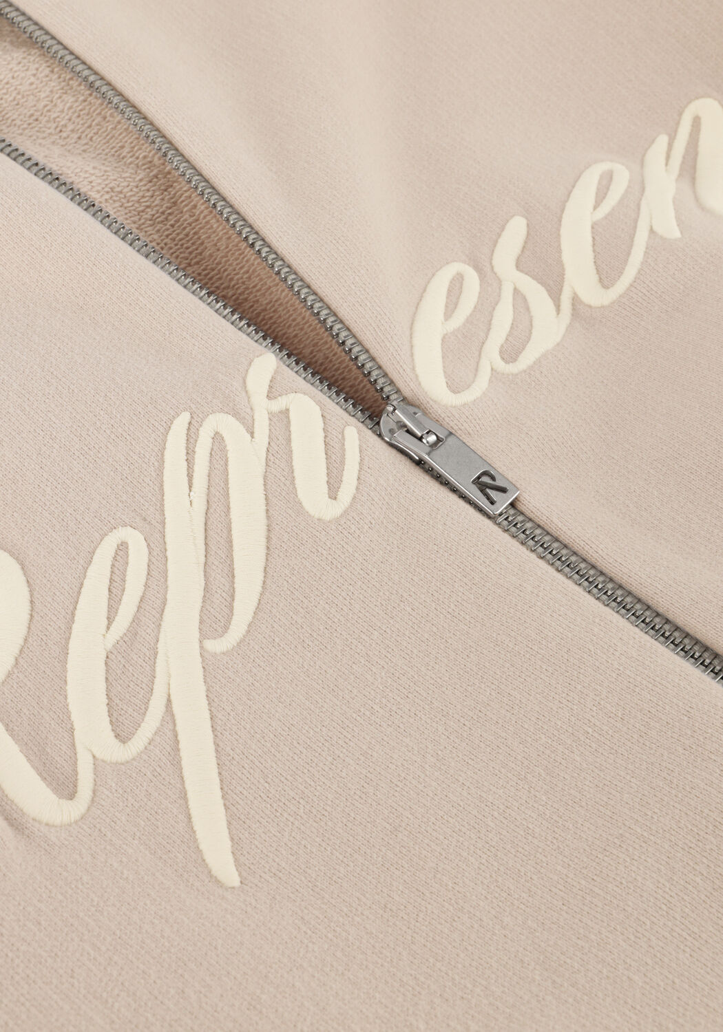 Grijze REPRESENT Vest SCRIPT LOGO ZIP HOODIE - large