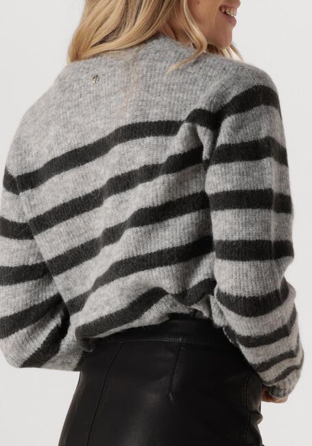 Grijze MOS MOSH Trui THORA STRIPE CREWNECK KNIT - large