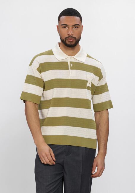 Groene AMI PARIS Polo SHORT SLEEVES POLO WITH AMI DE COEUR PATCH - large
