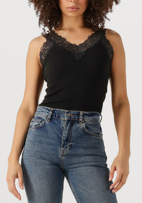 Zwarte ROSEMUNDE Top BERNADINE SL REGULAR V-NECK TOP - large