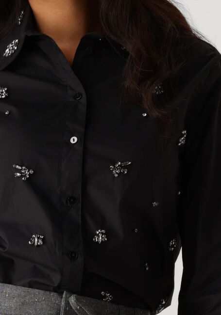 Zwarte SUMMUM Blouses BLOUSE CRISPY POPLIN DIAMANTS - large