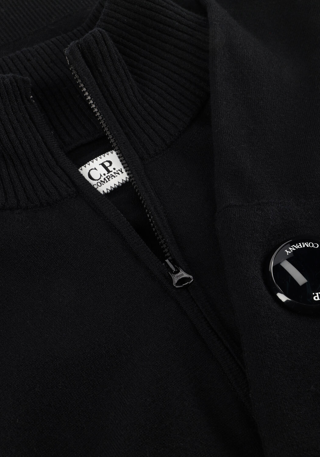 Zwarte CP COMPANY Trui KNITWEAR POLO COLLAR IN MERINO WOOL - large