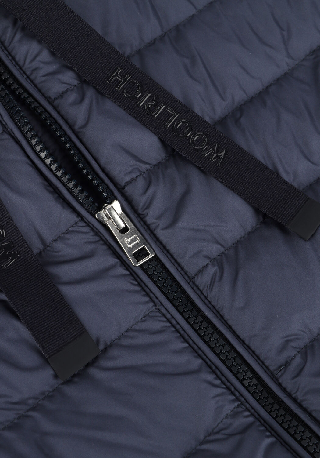 Donkerblauwe WOOLRICH Leren jas QUILTED HOODED JACKET - large