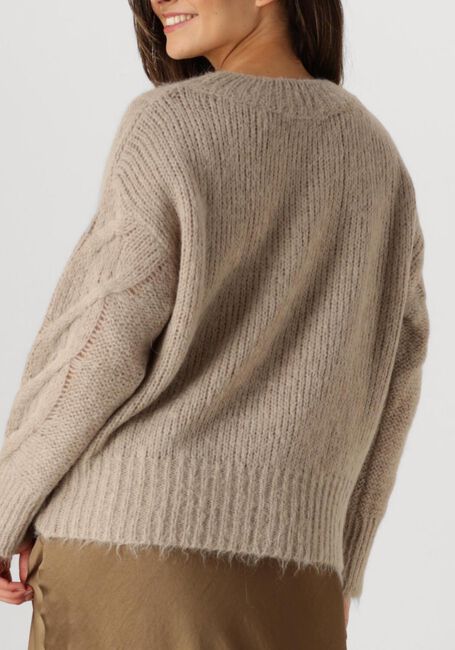 Beige SUMMUM Trui SWEATER BIG CABLE KNIT - large