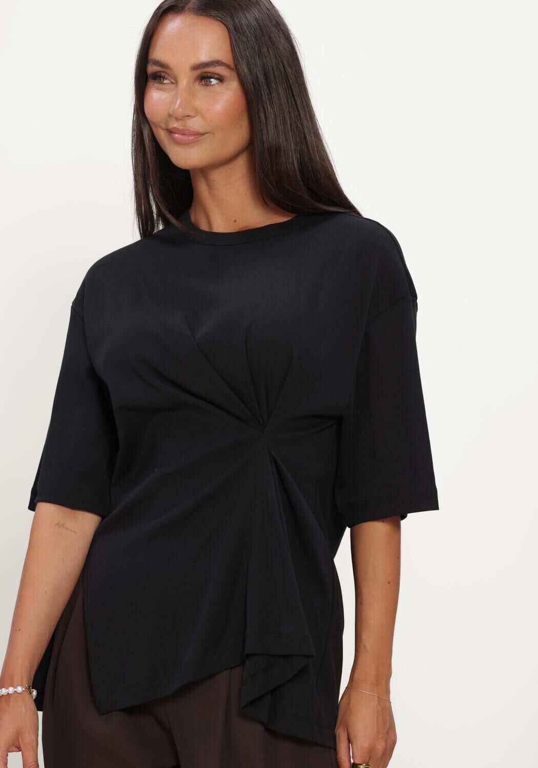Zwarte CO'COUTURE Tops & T-shirts MEDAXCC ASYM TEE - large