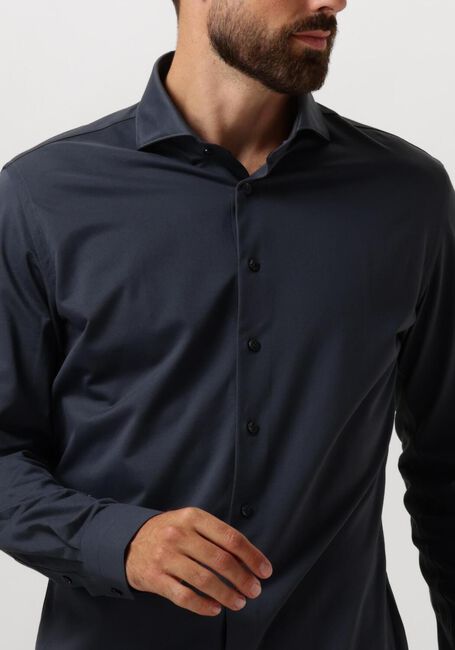 Donkerblauwe PROFUOMO Klassiek overhemd SHIRT X-CUTAWAY SC SF JAPANESE KNITTED - large