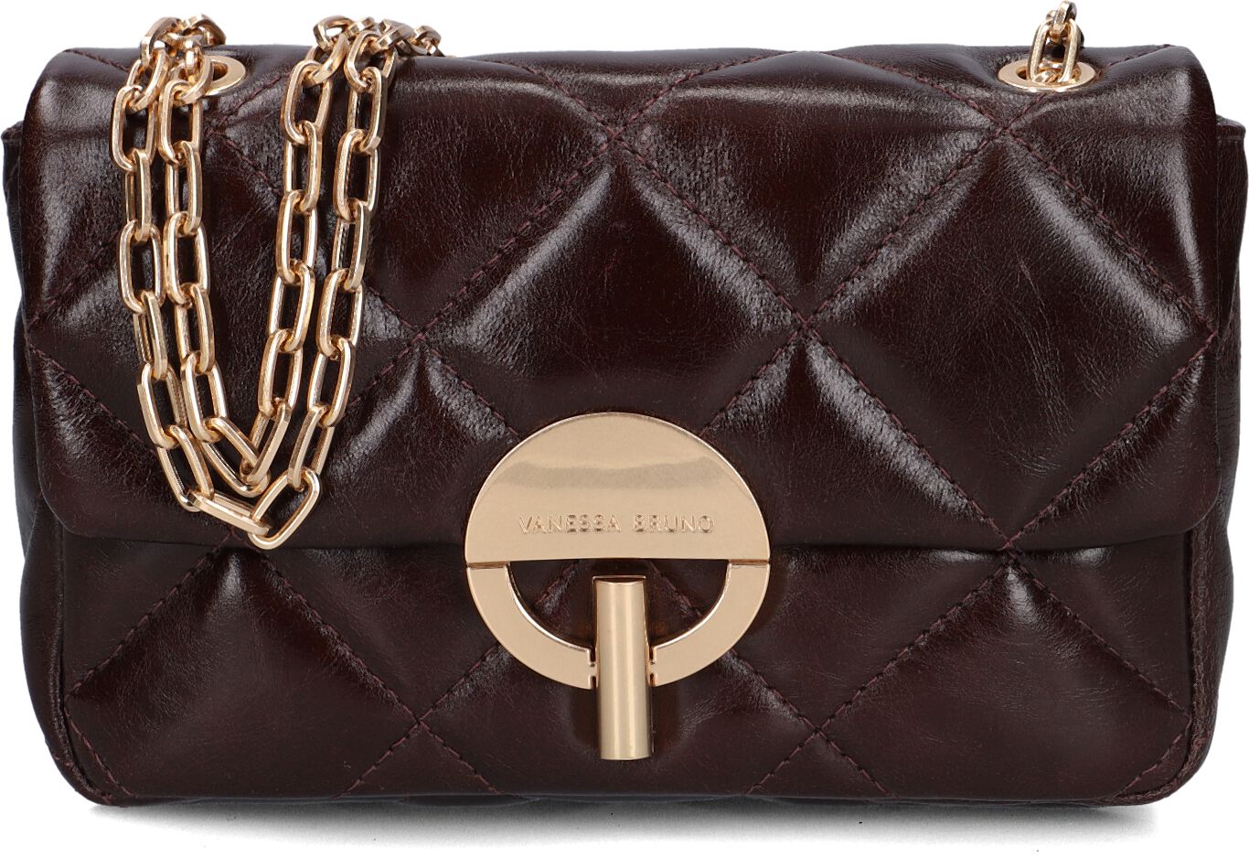 Vanessa Bruno Vanessa Bruno Crossbodytas Dames Moon Moyen, Materiaal: Leer, Kleur: Bruin