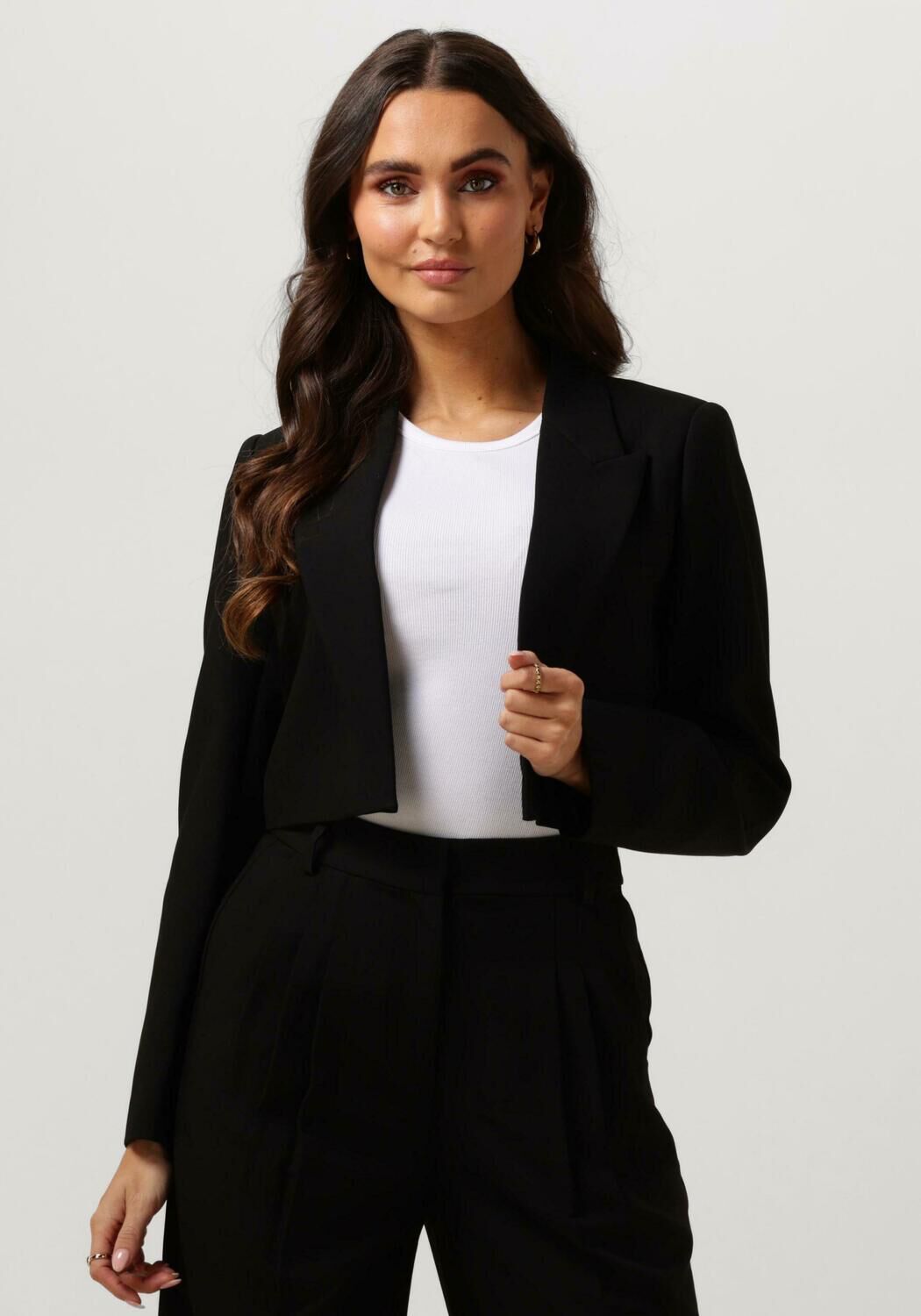 Co'Couture Blazer Dames Vola Crop Blazer, Maat: L, Kleur: Zwart