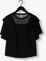 Zwarte SUMMUM T-shirt SHORT SLEEVE RUFFLE TOP CREPE JERSEY - medium