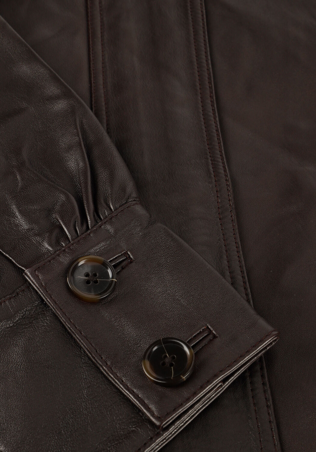 Bruine DANTE6 Leren jas KYRILO CROPPED LEATHER JACKET - large