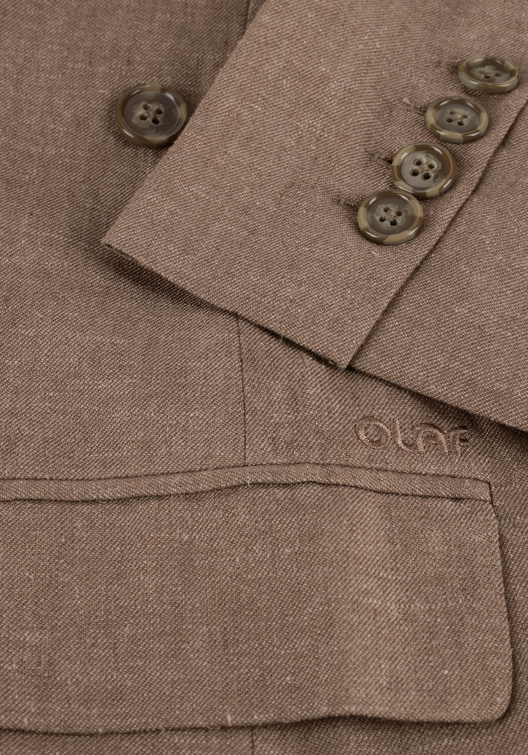 Bruine OLAF HUSSEIN Blazer ASYMETRIC LINEN BLAZER - large