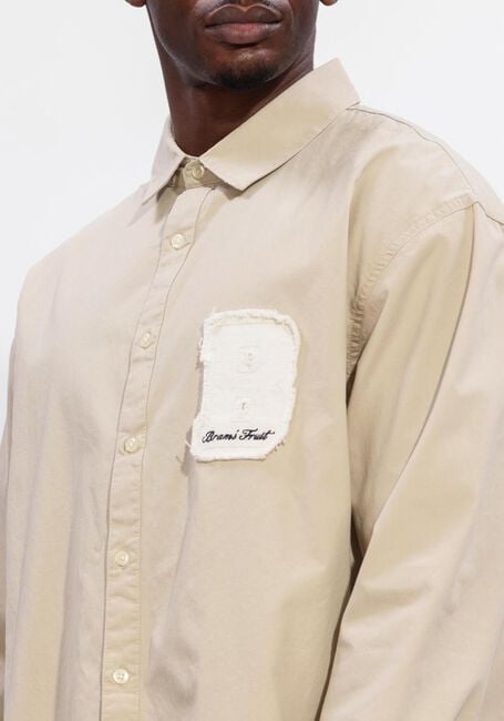 Zand BRAM'S FRUIT Casual overhemd LONGSLEEVE VARSITY SHIRT - large