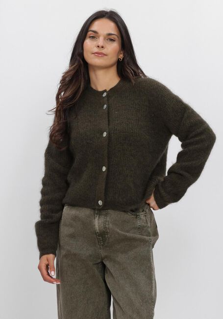 Zwarte SECOND FEMALE Vest ANDREA KNIT RIB LS CARDIGAN - large