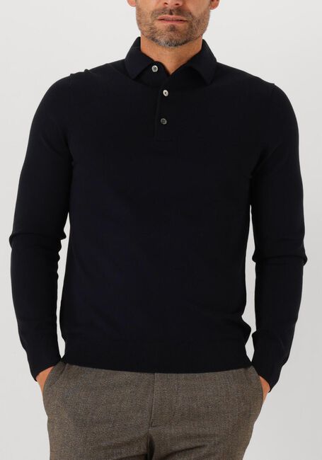 Donkerblauwe PROFUOMO Trui POLO ONEPIECE LUXURY BASIC - large