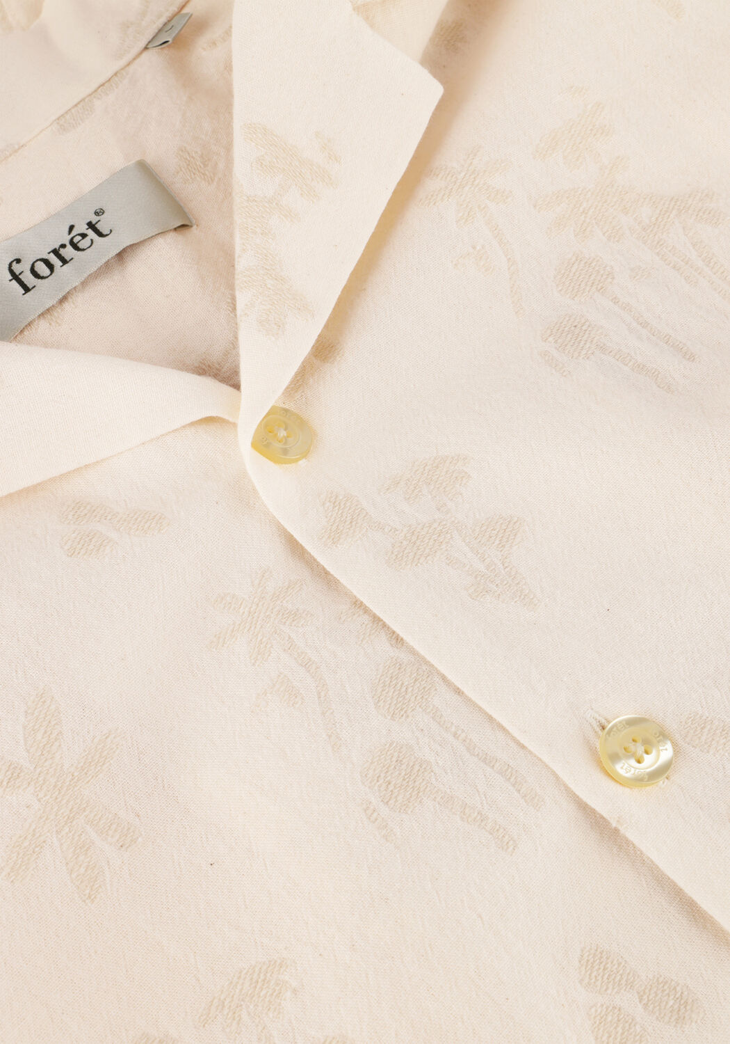 Beige FOR&Eacute;T Casual overhemd PEER FLOWER JACQUARD SS SHIRT - large