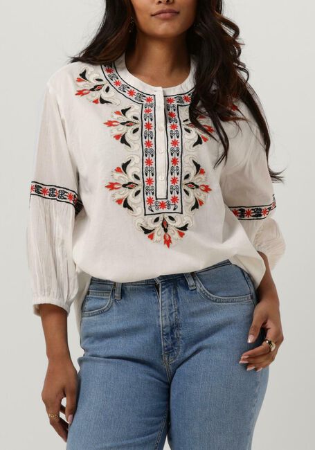 Witte SUMMUM Blouses BLOUSE COTTON VOILE EMBROIDERED - large
