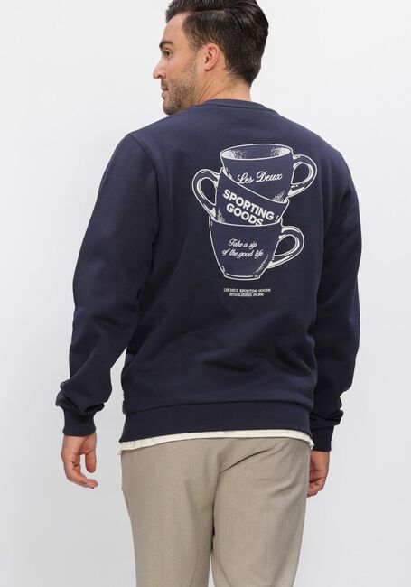 Donkerblauwe LES DEUX Sweater BEN ARTIST SWEATSHIRT - large