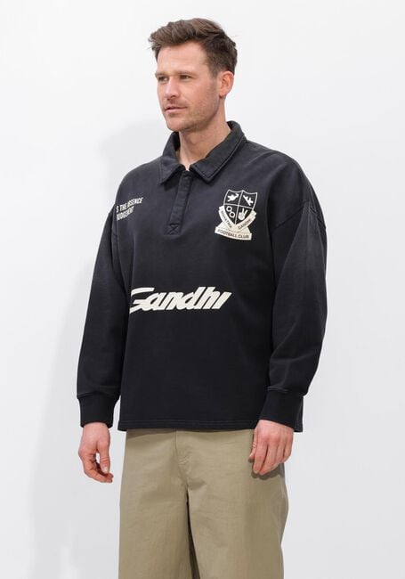 Zwarte HOPEIUM Sweater FOOTBALL POLO SWEAT - large