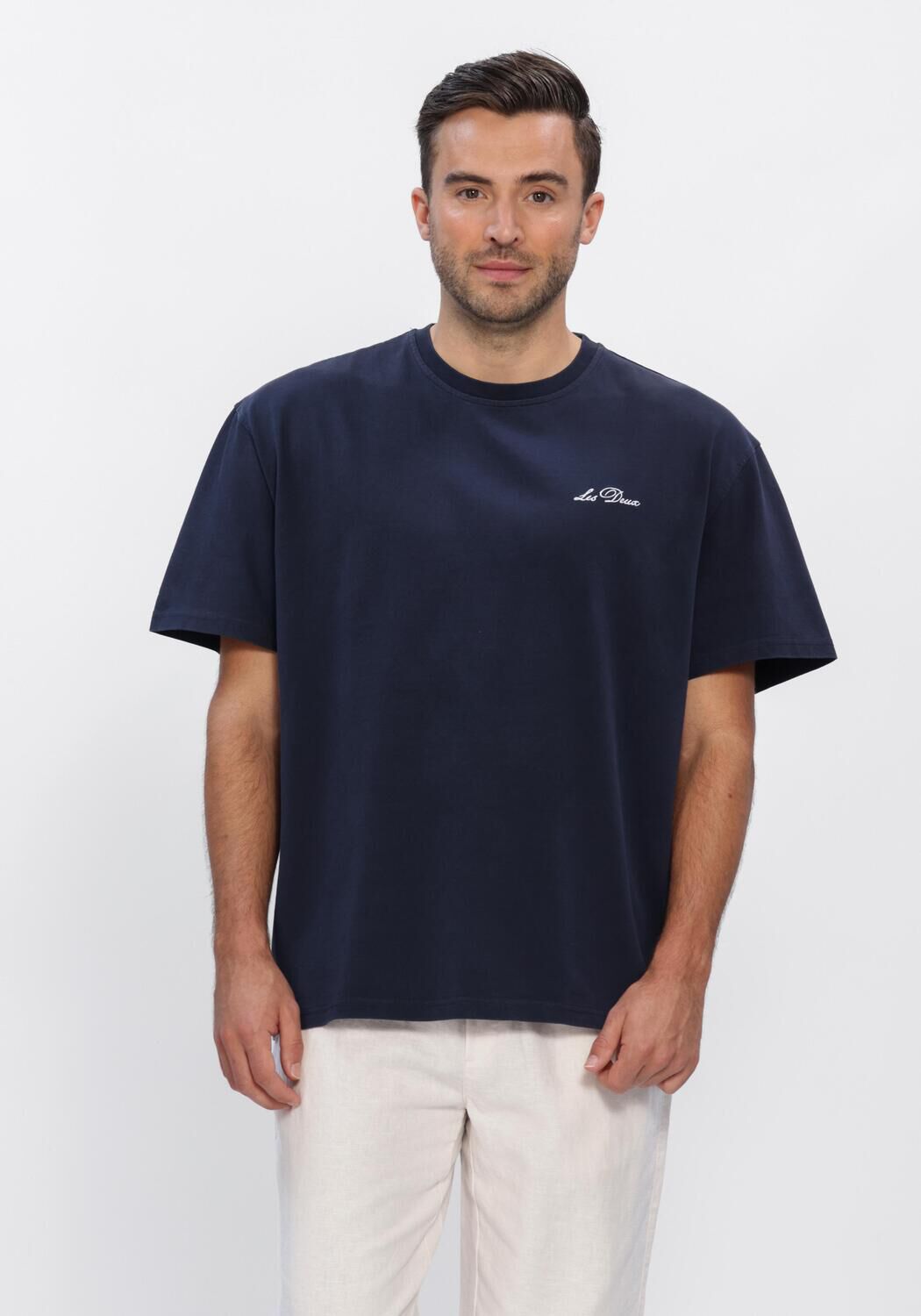 Les Deux T-Shirt Heren Crew T-shirt, Maat: L, Kleur: Donkerblauw afbeelding 1