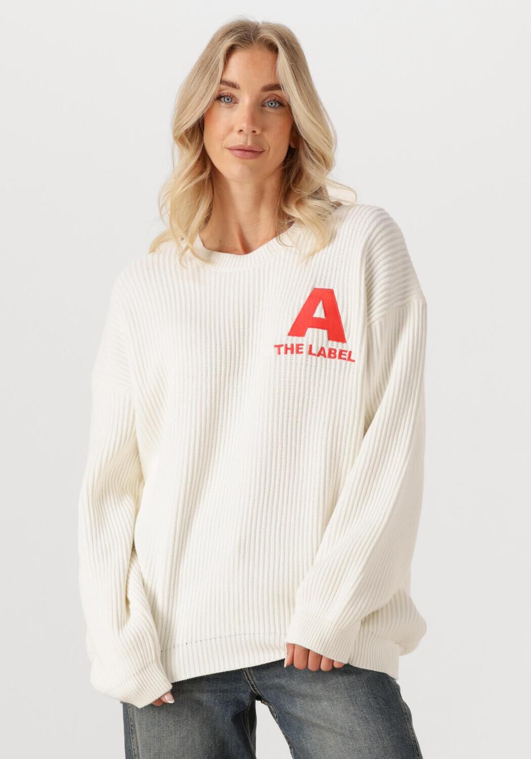 Alix the Label Trui Dames Ladies Knitted Basic Jumper, Maat: L, Kleur: Gebroken wit afbeelding 1