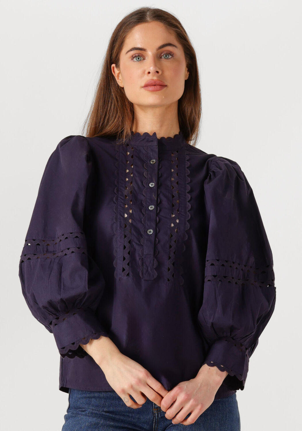 Antik Batik Blouse Dames Romie Blouse, Maat: L, Kleur: Paars