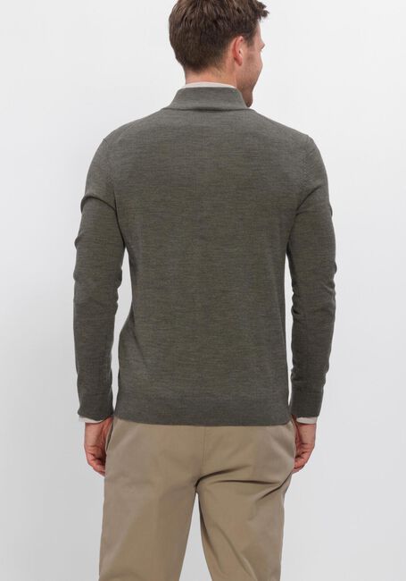 Donkergroene PROFUOMO Trui PULLOVER HALF ZIP EXTRAFINE MERINO - large