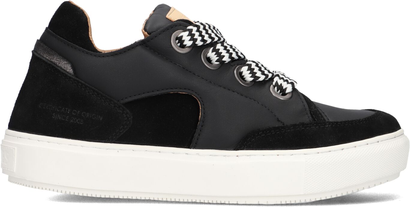 Shabbies Lage Sneakers Dames Ragy Chunky, Maat: 39, Materiaal: Leer, Kleur: Zwart