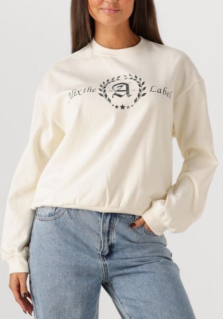 Creme ALIX THE LABEL Sweater LADIES KNITTED COLLAGE SWEATER - large