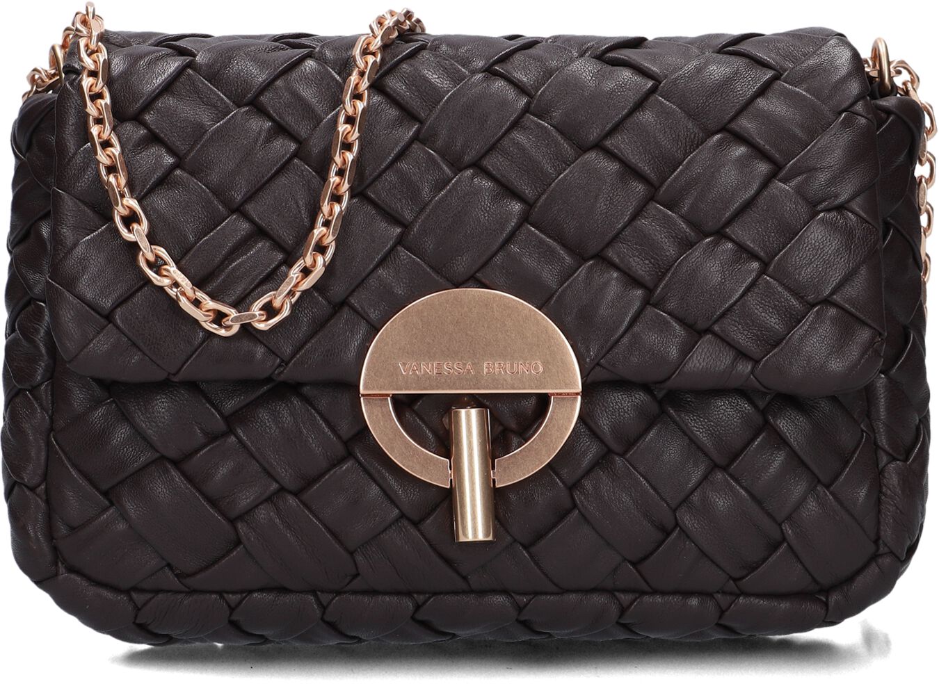 Vanessa Bruno Schoudertas Dames Moon Moyen, Materiaal: Leer, Kleur: Bruin